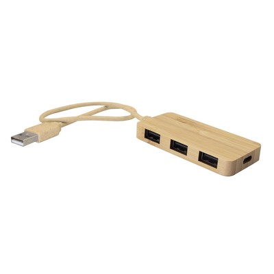Bambusowy hub USB i USB typu C B'RIGHT Kenzie V7283